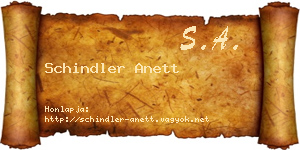 Schindler Anett névjegykártya